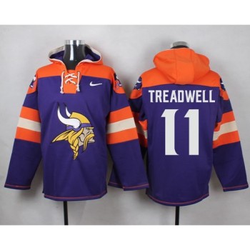 Vikings #11 Laquon Treadwell Purple Player Pullover NFL Hoodie Vikings #11 Laquon Treadwell Purple Player Pullover NFL Hoodie