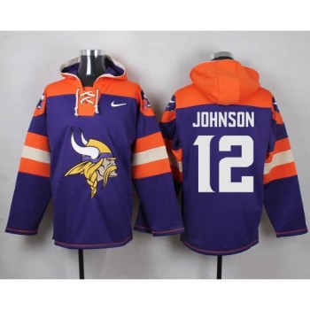 Vikings #12 Charles Johnson Purple Player Pullover NFL Hoodie Vikings #12 Charles Johnson Purple Player Pullover NFL Hoodie