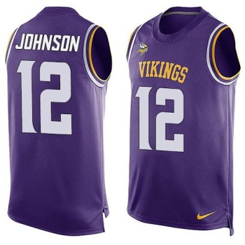 Vikings #12 Charles Johnson Purple Team Color Men's Stitched NFL Limited Tank Top Jersey Vikings #12 Charles Johnson Purple Team Color Men's Stitched NFL Limited Tank Top Jersey