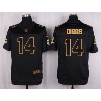 Vikings #14 Stefon Diggs Black Men's Stitched NFL Elite Pro Line Gold Collection Jersey