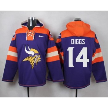 Vikings #14 Stefon Diggs Purple Player Pullover NFL Hoodie Vikings #14 Stefon Diggs Purple Player Pullover NFL Hoodie