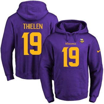Vikings #19 Adam Thielen Purple(Gold No.) Name & Number Pullover NFL Hoodie Vikings #19 Adam Thielen Purple(Gold No.) Name & Number Pullover NFL Hoodie
