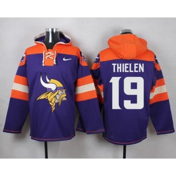 Vikings #19 Adam Thielen Purple Player Pullover NFL Hoodie Vikings #19 Adam Thielen Purple Player Pullover NFL Hoodie