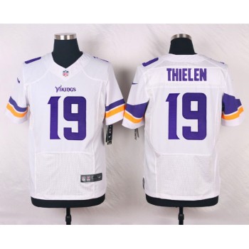 Vikings #19 Adam Thielen White Team Color Men's Stitched NFL Elite Jersey