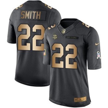 Vikings #22 Harrison Smith Black Men's Stitched NFL Limited Gold Salute To Service Jersey Vikings #22 Harrison Smith Black Men's Stitched NFL Limited Gold Salute To Service Jersey