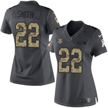 Vikings #22 Harrison Smith Black Women's Stitched NFL Limited 2016 Salute To Service Jersey Vikings #22 Harrison Smith Black Women's Stitched NFL Limited 2016 Salute To Service Jersey