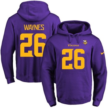 Vikings #26 Trae Waynes Purple(Gold No.) Name & Number Pullover NFL Hoodie Vikings #26 Trae Waynes Purple(Gold No.) Name & Number Pullover NFL Hoodie
