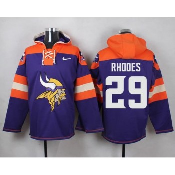 Vikings #29 Xavier Rhodes Purple Player Pullover NFL Hoodie Vikings #29 Xavier Rhodes Purple Player Pullover NFL Hoodie