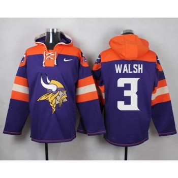 Vikings #3 Blair Walsh Purple Player Pullover NFL Hoodie Vikings #3 Blair Walsh Purple Player Pullover NFL Hoodie