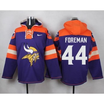 Vikings #44 Chuck Foreman Purple Player Pullover NFL Hoodie Vikings #44 Chuck Foreman Purple Player Pullover NFL Hoodie