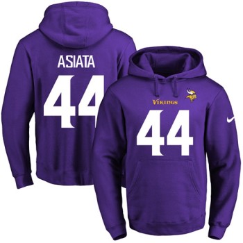 Vikings #44 Matt Asiata Purple Name & Number Pullover NFL Hoodie Vikings #44 Matt Asiata Purple Name & Number Pullover NFL Hoodie