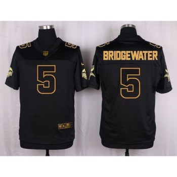 Vikings #5 Teddy Bridgewater Black Men's Stitched NFL Elite Pro Line Gold Collection Jersey Vikings #5 Teddy Bridgewater Black Men's Stitched NFL Elite Pro Line Gold Collection Jersey