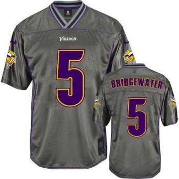 Vikings #5 Teddy Bridgewater Grey Men's Stitched NFL Elite Vapor Jersey Vikings #5 Teddy Bridgewater Grey Men's Stitched NFL Elite Vapor Jersey