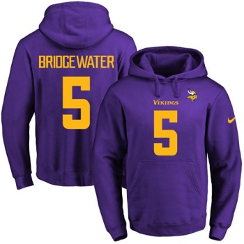 Vikings #5 Teddy Bridgewater Purple(Gold No.) Name & Number Pullover NFL Hoodie Vikings #5 Teddy Bridgewater Purple(Gold No.) Name & Number Pullover NFL Hoodie