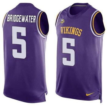 Vikings #5 Teddy Bridgewater Purple Team Color Men's Stitched NFL Limited Tank Top Jersey Vikings #5 Teddy Bridgewater Purple Team Color Men's Stitched NFL Limited Tank Top Jersey