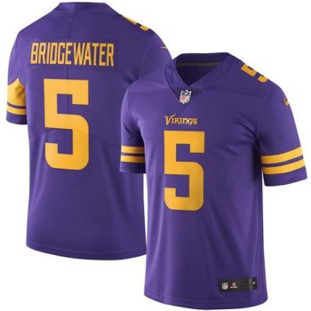 Vikings #5 Teddy Bridgewater Purple Youth Stitched NFL Limited Rush Jersey