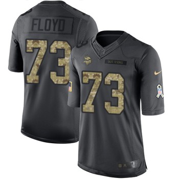 Vikings #73 Sharrif Floyd Black Men's Stitched NFL Limited 2016 Salute To Service Jersey