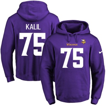Vikings #75 Matt Kalil Purple Name & Number Pullover NFL Hoodie Vikings #75 Matt Kalil Purple Name & Number Pullover NFL Hoodie