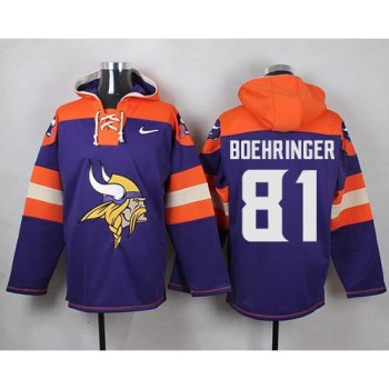 Vikings #81 Moritz Boehringer Purple Player Pullover NFL Hoodie Vikings #81 Moritz Boehringer Purple Player Pullover NFL Hoodie