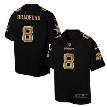 Vikings #8 Sam Bradford Black Men's Stitched NFL Elite Pro Line Gold Collection Jersey Vikings #8 Sam Bradford Black Men's Stitched NFL Elite Pro Line Gold Collection Jersey