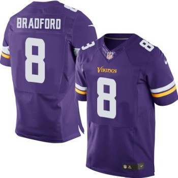 Vikings #8 Sam Bradford Purple Team Color Men's Stitched NFL Elite Jersey Vikings #8 Sam Bradford Purple Team Color Men's Stitched NFL Elite Jersey