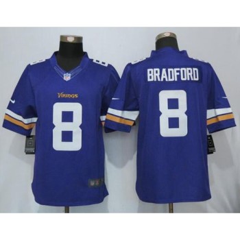 Vikings #8 Sam Bradford Purple Team Color Men's Stitched NFL Limited Jersey Vikings #8 Sam Bradford Purple Team Color Men's Stitched NFL Limited Jersey