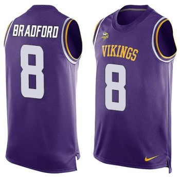 Vikings #8 Sam Bradford Purple Team Color Men's Stitched NFL Limited Tank Top Jersey