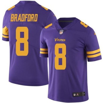 Vikings #8 Sam Bradford Purple Youth Stitched NFL Limited Rush Jersey Vikings #8 Sam Bradford Purple Youth Stitched NFL Limited Rush Jersey