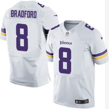 Vikings #8 Sam Bradford White Men's Stitched NFL Elite Jersey Vikings #8 Sam Bradford White Men's Stitched NFL Elite Jersey