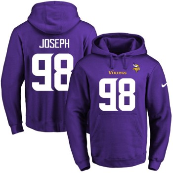 Vikings #98 Linval Joseph Purple Name & Number Pullover NFL Hoodie Vikings #98 Linval Joseph Purple Name & Number Pullover NFL Hoodie