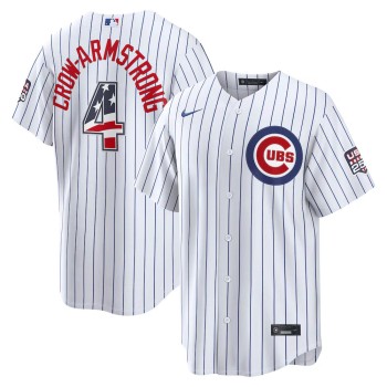 Men's Chicago Cubs #4 Pete Crow-Armstrong Nike White USA 250 Fourth of July Home Stadium Jersey Men's Chicago Cubs #4 Pete Crow-Armstrong Nike White USA 250 Fourth of July Home Stadium Jersey