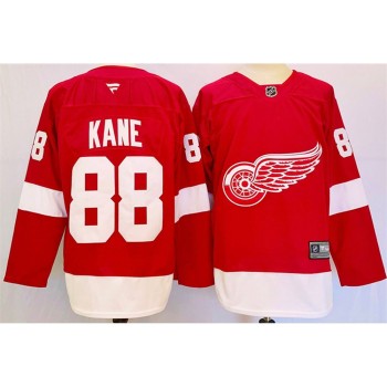 Men's Detroit Red Wings #88 Patrick Kane Red 2024-25 Stitched Premium Jersey