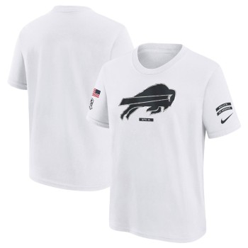 Youth Buffalo Bills White 2024 Salute To Service T-Shirt Youth Buffalo Bills White 2024 Salute To Service T-Shirt