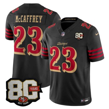 Youth San Francisco 49ers #23 Christian McCaffrey Black 80 Anniversary Rivalries Collection Vapor F.U.S.E. Limited Jersey Youth San Francisco 49ers #23 Christian McCaffrey Black 80 Anniversary Rivalries Collection Vapor F.U.S.E. Limited Jersey