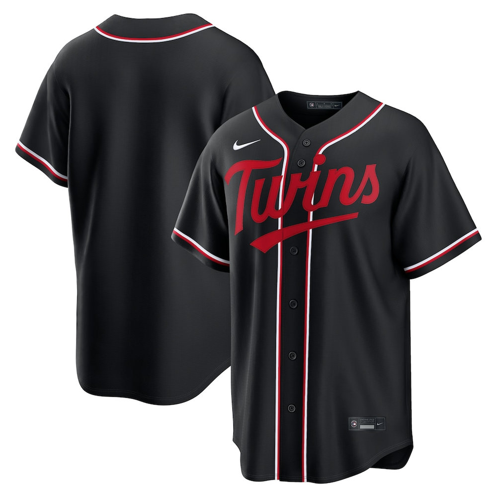 Youth Minnesota Twins Fashion Replica Black Out Jersey Youth Minnesota Twins Fashion Replica Black Out Jersey