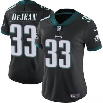 Women's Philadelphia Eagles #33 Cooper DeJean Black 2024 Draft Vapor Untouchable Limited Stitched Football Jersey(Run Small) Women's Philadelphia Eagles #33 Cooper DeJean Black 2024 Draft Vapor Untouchable Limited Stitched Football Jersey(Run Small)