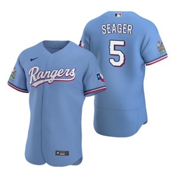 Men's Texas Rangers #5 Corey Seager Light Blue Flex Base Stitched Jersey Men's Texas Rangers #5 Corey Seager Light Blue Flex Base Stitched Jersey