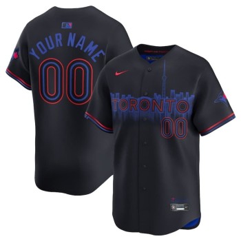 Youth Toronto Blue Jays Black 2024 City Connect Limited Custom Jersey Youth Toronto Blue Jays Black 2024 City Connect Limited Custom Jersey