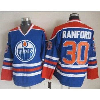 Oilers #30 Bill Ranford Light Blue CCM Throwback Stitched NHL Jersey