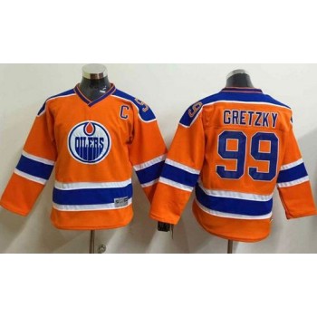 Oilers #99 Wayne Gretzky Orange CCM Throwback Stitched Youth NHL Jersey Oilers #99 Wayne Gretzky Orange CCM Throwback Stitched Youth NHL Jersey