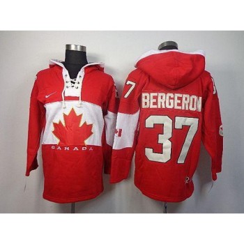 Olympic CA. #37 Patrice Bergeron Red Sawyer Hooded Sweatshirt Stitched NHL Jersey Olympic CA. #37 Patrice Bergeron Red Sawyer Hooded Sweatshirt Stitched NHL Jersey