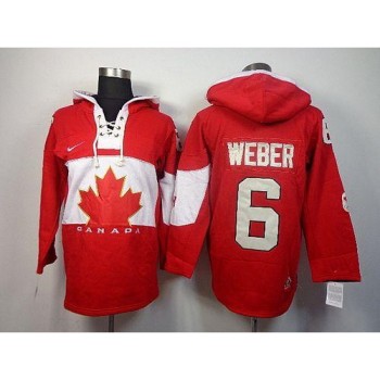 Olympic CA. #6 Shea Weber Red Sawyer Hooded Sweatshirt Stitched NHL Jersey Olympic CA. #6 Shea Weber Red Sawyer Hooded Sweatshirt Stitched NHL Jersey