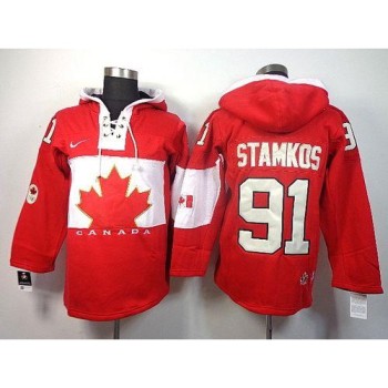 Olympic CA. #91 Steven Stamkos Red Sawyer Hooded Sweatshirt Stitched NHL Jersey Olympic CA. #91 Steven Stamkos Red Sawyer Hooded Sweatshirt Stitched NHL Jersey