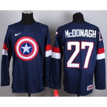 Olympic Team USA #27 Ryan McDonagh Navy Blue Captain America Fashion Stitched NHL Jersey Olympic Team USA #27 Ryan McDonagh Navy Blue Captain America Fashion Stitched NHL Jersey