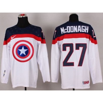 Olympic Team USA #27 Ryan McDonagh White Captain America Fashion Stitched NHL Jersey Olympic Team USA #27 Ryan McDonagh White Captain America Fashion Stitched NHL Jersey