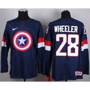 Olympic Team USA #28 Blake Wheeler Navy Blue Captain America Fashion Stitched NHL Jersey Olympic Team USA #28 Blake Wheeler Navy Blue Captain America Fashion Stitched NHL Jersey