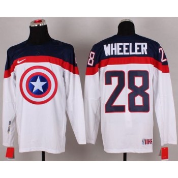 Olympic Team USA #28 Blake Wheeler White Captain America Fashion Stitched NHL Jersey Olympic Team USA #28 Blake Wheeler White Captain America Fashion Stitched NHL Jersey