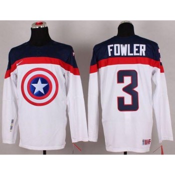 Olympic Team USA #3 Cam Fowler White Captain America Fashion Stitched NHL Jersey Olympic Team USA #3 Cam Fowler White Captain America Fashion Stitched NHL Jersey