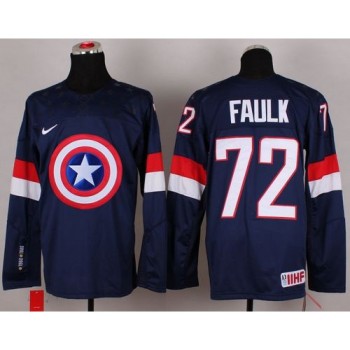 Olympic Team USA #72 Justin Faulk Navy Blue Captain America Fashion Stitched NHL Jersey Olympic Team USA #72 Justin Faulk Navy Blue Captain America Fashion Stitched NHL Jersey