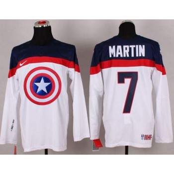 Olympic Team USA #7 Paul Martin White Captain America Fashion Stitched NHL Jersey Olympic Team USA #7 Paul Martin White Captain America Fashion Stitched NHL Jersey